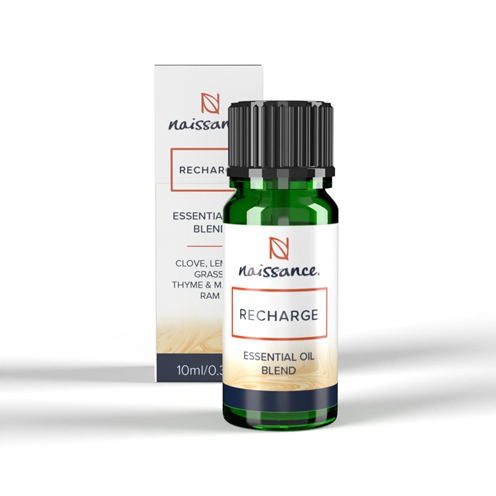 Naissance Organic Recharge Essential Oil Blend 10ml - 100% Pure & Natural Essential Oil Blends - Awakens The Mind & Rejuvenates The Senses