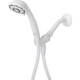 Aqua Vista 3-Spray Handheld Shower Head, White, WaterSense Certified | 60 in. No-Kink Hose, Rub-Clean Nozzles, 2X Water Coverage, Reduces Water Use Up to 20%, Limited Warranty, Spa Shower Head