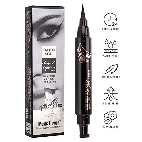 Double-Sided Winged Liquid Eyeliner Stamp by Tatyana Naturals (10mm, Matte Black) Smudge-Proof, Waterproof, Create Perfectly Identical Wings for Your Cat Eye Makeup - Thumbnail 3