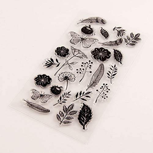 GIMITSUI Store Silicone Clear Stamp (Leaf & Flower)