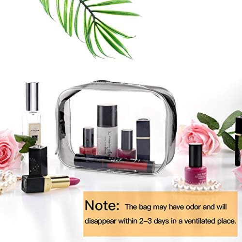 Benbilry Clear Travel Toiletry Bag with Zipper, 3PCS TSA Approved Waterproof PVC Travel Luggage Pouch Carry On Cosmetic Makeup Bag Set Handbag Beach Tote Bag for Women and Men 3 Benbilry Clear Travel Toiletry Bag with Zipper, 3PCS TSA Approved Waterproof PVC Travel Luggage Pouch Carry On Cosmetic Makeup Bag Set Handbag Beach Tote Bag for Women and Men