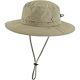 Home Prefer UPF50+ Mens Sun Hat Wide Brim Fishing Hat Portable Cowboy Bucket Hat