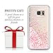 Galaxy S7 Edge Case, Wuloo Samsung Galaxy S7 Edge Hard Case Fashion Creative Design Flowing Liquid Floating Luxury Bling Glitter Sparkle Love Heart Hard Case for Girls Children