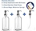 Soap Dispensers Bottles 16 oz w/ Stainless Steel Pump (2 Pack) Empty Refillable Round Clear Glass Pump Bottles, Bathroom & Kitchen Countertop Soap Dispensers, FREE Extra Pump & Magic Sponge included