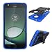 Yiakeng for Moto Z Play Droid Case, Shockproof Impact Protection Tough Rugged Dual Layer Protective Case Cover with Kickstand for Motorola Moto Z Play Droid (Blue)
