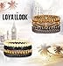 LOYALLOOK 8pcs Mixed Wrap Leather Wristbands Bracelets and Wood Beads Bracelet Set for Men Women 7-8.5inches Adjustable Black/Brown