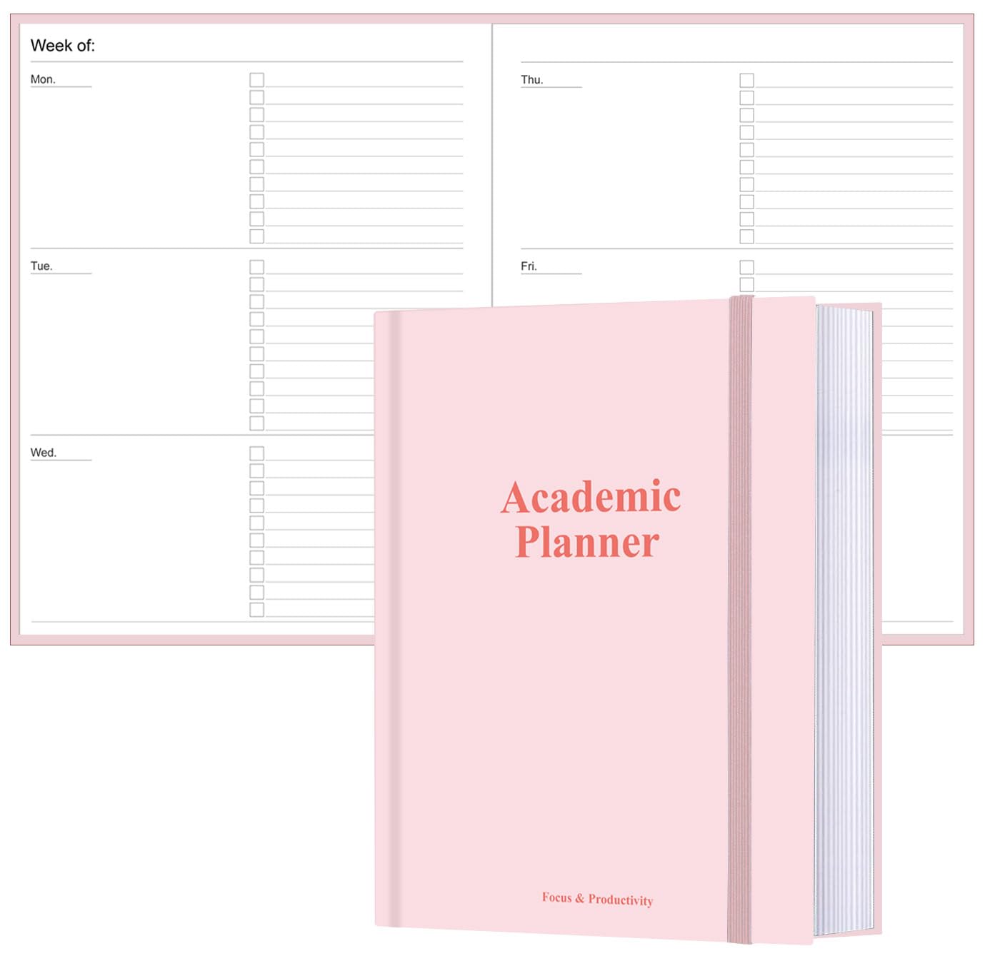 Photo 1 of Academic Planner for 2025 2026 or Anytime – 8.5" x 11" Undated Weekly Student Planner For Homeschool, High School, College & Nursing Students, 200 Pages, Pink