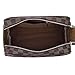 Luxury Checkered Cosmetic Bag Two-Zipper Make Up Bag PU Leather Toiletry Travel Bag for Women,Brown