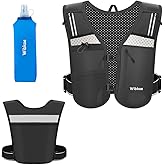Running Vest for Men Women, Adjustable Hydration Vest with 500ml Soft Water Bottle, Reflective Hydration Pack for Trail Marathon Running, Hiking, Cycling