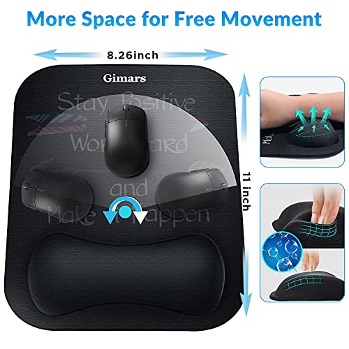 Gimars Large Gel Memory Foam Ergonomic Mouse Pad Wrist Rest Support