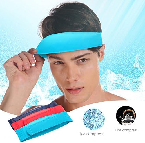 Reusable Gel Ice Pack Band, Baby Hot & Cold Therapy with Wrap Strap for Injuries-Head, Neck, Shoulder, Ankle, Back, Knee, Wrist (Sky Blue)