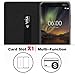 Simicoo Nokia 6.1 2018 Model Flip PU Leather Slim Fit case Card Holster Stand Magnetic Cover Clear Silicone TPU Full Body Shockproof Pocket Thin Wallet Case for Nokia 6.1 2018 (Black, Nokia 6.1)