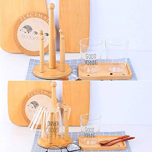 JISETY Wood Home Kitchen Mug Cup Funny Mugs Hanging Display Rack Drinkware Shelf Offee Tea Storage Holder Stand