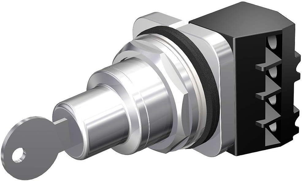 Siemens 52SC6AFA1 Heavy Duty Key Operated Selector Switch Unit, Water and Oil Tight, 2 Positions, Maintained Operation, Key Removable In Left Position, A Cam, 1NO + 1NC Contact Blocks