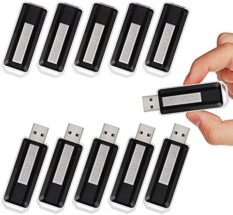 TOPSELL 10pcs 2GB Bulk USB 2.0 Flash Drive Side Sliding Retractable Memory Stick Thumb Drives Black (2GB)