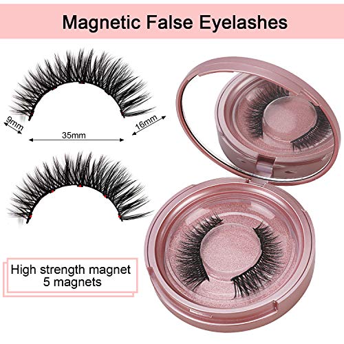 Magnetic Eyelashes, Magnetic Eyeliner Kit, Nivlan 3D Magnetic Eyelashes Magnetic Lashliner for Use with Magnetic False Lashes No Glue Reusable False Eye Lashes with Applicator