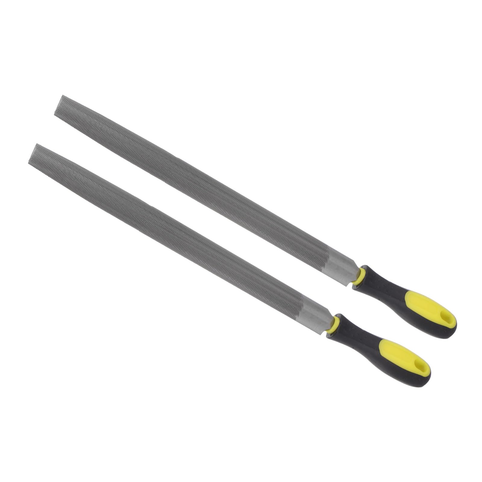 CoCud Half Round File, | 12 Inch File Length |, High Carbon Steel Medium Cut File Hand Rasp with Anti-Slip Grip Handle - (Applications: for Shaping Metal Wood Plastic), 2-Pieces