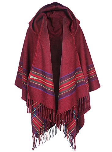 S.k women s winter wrap blanket poncho cape shawl cardigans red h…