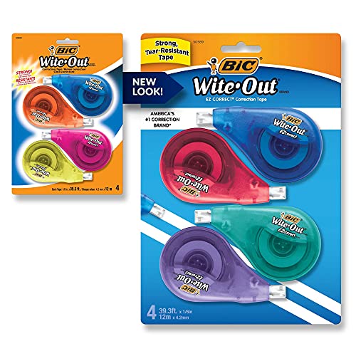 BIC WhiteOut Brand EZ Correct Correction Tape, 4 Count Pricepulse