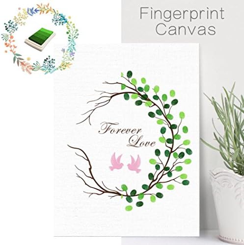 Wedding Christmas Halloween Fingerprint Souvenir,Sulear Flower Vinee Painting Signature Guest Book Wedding Party Graduation