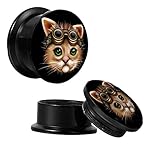 BodyJ4You Screw Fit Plugs Steampunk Cat 6G-14mm 2PC