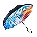 Newsight Reverse Umbrella, Double Layer Inverted Umbrella Upside Down, Self Stand, C Shape Handle, Inverse Inside Out Folding for Car, Windproof, Waterproof, Sun Protective (Fantasy.)
