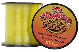 Lew's Mr. Crappie Mega Spool Monofilament Fishing Line, Low Memory and Stretch