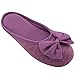 HomeTop Women’s Cozy Cashmere Cotton Closed Toe House Slippers with Cute Bow Accent (Medium / 7-8 B(M) US, Purple)