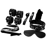 YIWULA 7PC Adult Handcuffs Sex Toys Cosplay Bandage Fetish (Black)