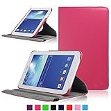 Infiland 360Â° Rotating PU Leather Case Cover for Samsung Galaxy Tab 3 Lite 7.0 SMT110 / Samsung Galaxy Tab 3 Lite (7-Inch, Blue-Green) (NOT FIT FOR Samsung Galaxy Tab 3 7.0 T210) (Samsung Galaxy Tab 3 Lite 7.0 SMT110, Magenta)