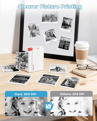 ORGBRO Sticker Printer Machine, X3 Mini Printer Print Pods Portable Thermal Inkless Sticker Maker, 2-3 Inch 300 DPI Bluetooth Pocket Printers for Smartphones, Notes, Journal, Photos, DIY, Kids Gift