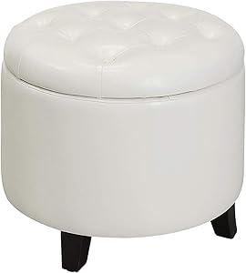 Convenience Concepts Designs4Comfort Storage Ottoman, White