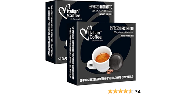 100 Capsulas Nespresso Profesional - Ristretto - Capsulas Nespresso Planas  Compatibles : Amazon.es: Alimentación y bebidas