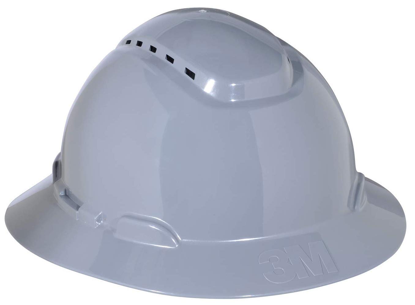 3M Full Brim Hard Hat H808V, Gray 4Point Ratchet Suspension, Vented
