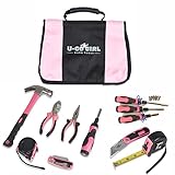 U-GoGirl Work Tools, Household Pink Tool Kit with a Balanced Fit for Woman's Hands. As tough as men's tools...for Lady DIYer's and Handywomen.