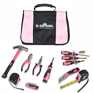 1. Household Pink Tool Kit for Women by U-GoGirl Work Tools