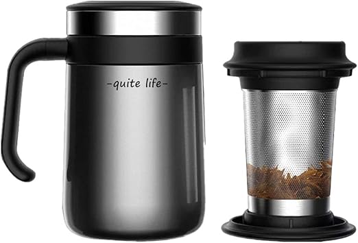 insulated tea mug with strainer
