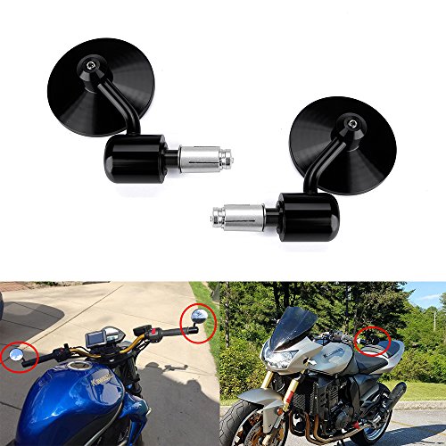 DREAMIZER Zwart 7/8 "22mm Motorfiets Spiegels Ronde Stuur Wing Spiegels Bar End Voor Scooter Straat fiets CB1000R CB1300 CB600F CBF600 CBR125R CBF125 - Image 3