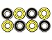 Yellow Jacket Premium Skateboard Bearings, Pro Longboard Bearings, 608, ABEC 9, Yellow Jacket (Pack of 8)
