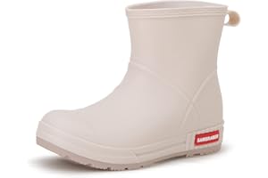 HSBDNZQ Rain Boots for Women, Lightweight Warm Waterproof Rain Boots, Anti-Slipping Garden Boots Soft and Durable, Chelsea Rain Boots with Comfortable Insoles for Outdoor