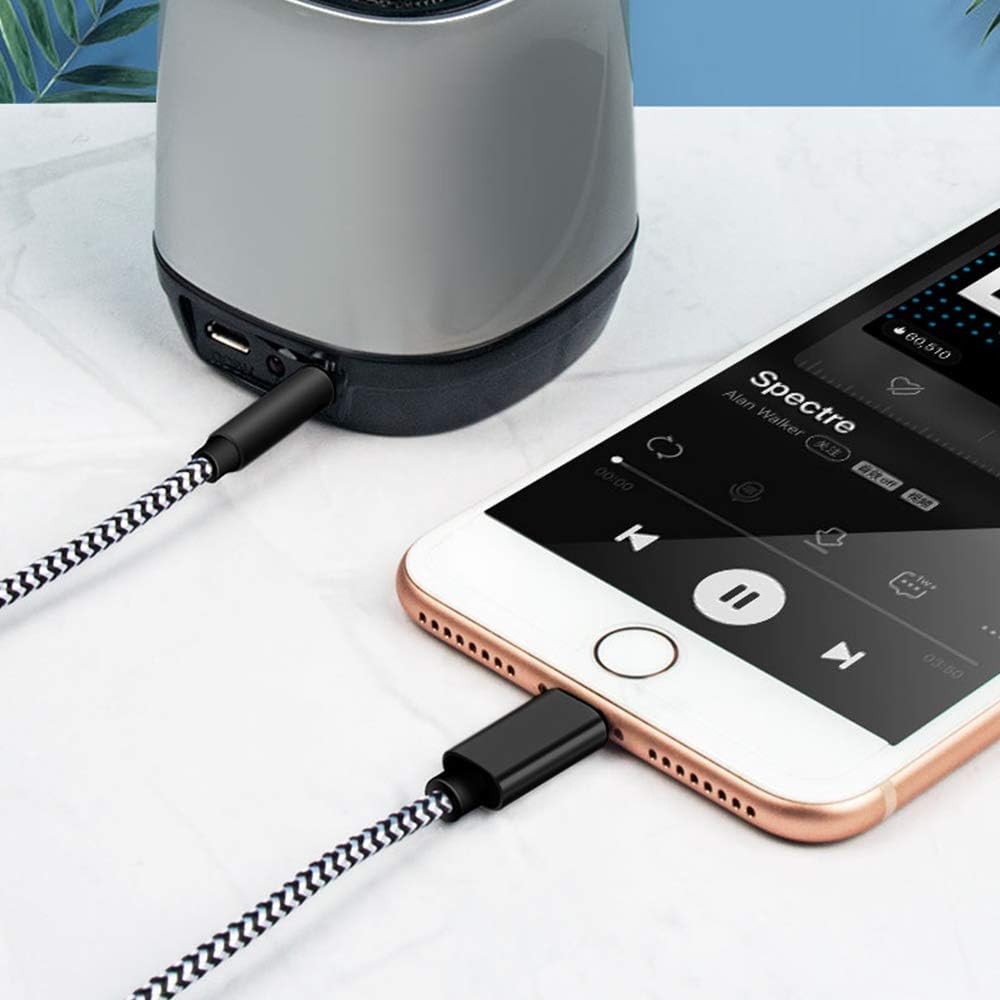 Cavo ausiliario per iPhone 11 nero per Home/Autoradio,altoparlanti,cuffie  1M staffa compatibile con adattatore AUX da 3,5 mm Cavo ausiliario in nylon  per iPhone 11/XS/XR/X/7/7P/8/8P Max iPad Cavi urban-earth.co.uk