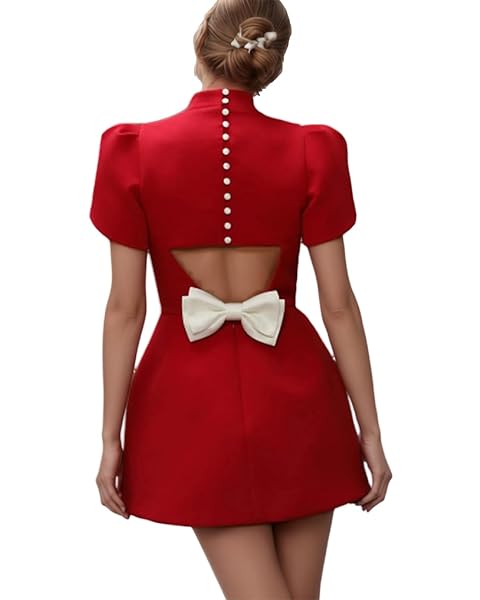MSQPOVIC SEXY BACKLESS BOW MINI SKIRT FASHIONABLE SHORT...