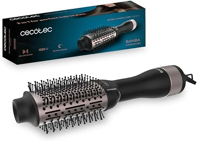 Spazzola Ad Aria Calda e Styler CeramicCare Unique a spazzola con volume unico 1200 W, 2 in 1, rivestimento in ceramica, 2 velocità e 3 temperature, funzione aria fredda