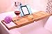 Premium Bamboo Bath Caddy Tray with Adjustable Sides, Has a Wine Glass Holder, a Book or Tablet Holder, and a Tray for Your Phone. Take Your Relaxation to the Next Level
