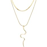FUTIMELY Gold Snake Necklace for Women,Punk Snake Pendant Choker Necklace,Serpent Layered Necklace Gothic Jewelry