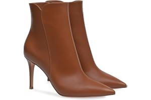 Sexy Pointed Toe High Heel Ankle Boots for Women, Stylish Side Zipper Stiletto Short Booties Classic Comfy Dress Boots for Fa