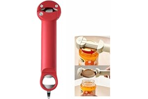 EBUTY Bottle Opener Jar Opener for Weak Hands, Arthritic Hands, Seniors,Low Strength and Children with Beer Opener Red
