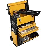 Rolling Tool Box with Wheels - Stackable Tool Box Organizer - Portable Metal Toolbox Tool Chest with Drawers for Garage Works