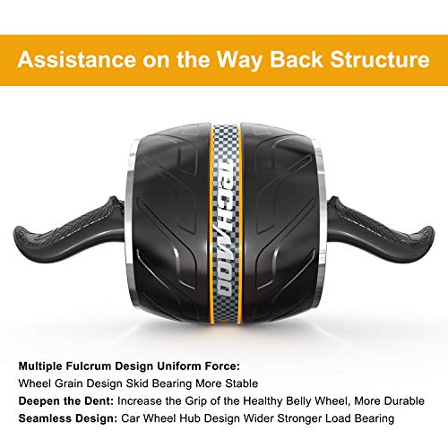 TECHMOO Ab Roller Kinetic Exercise Wheel for Core Workouts-Core Training Equipment-Core Training Roller Abdominal Workout Equipment Machine with Knee Pad and Anti-Slip Handles