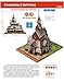KERANOVA 361 Clever Paper Temples of The World 70 Piece Borgund Stave Church 3D Puzzle, 19 x 14 x 21 cm, 1/87 Scale, Multi Color